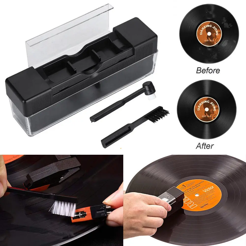 Cleaning vinyl records with a soft cloth