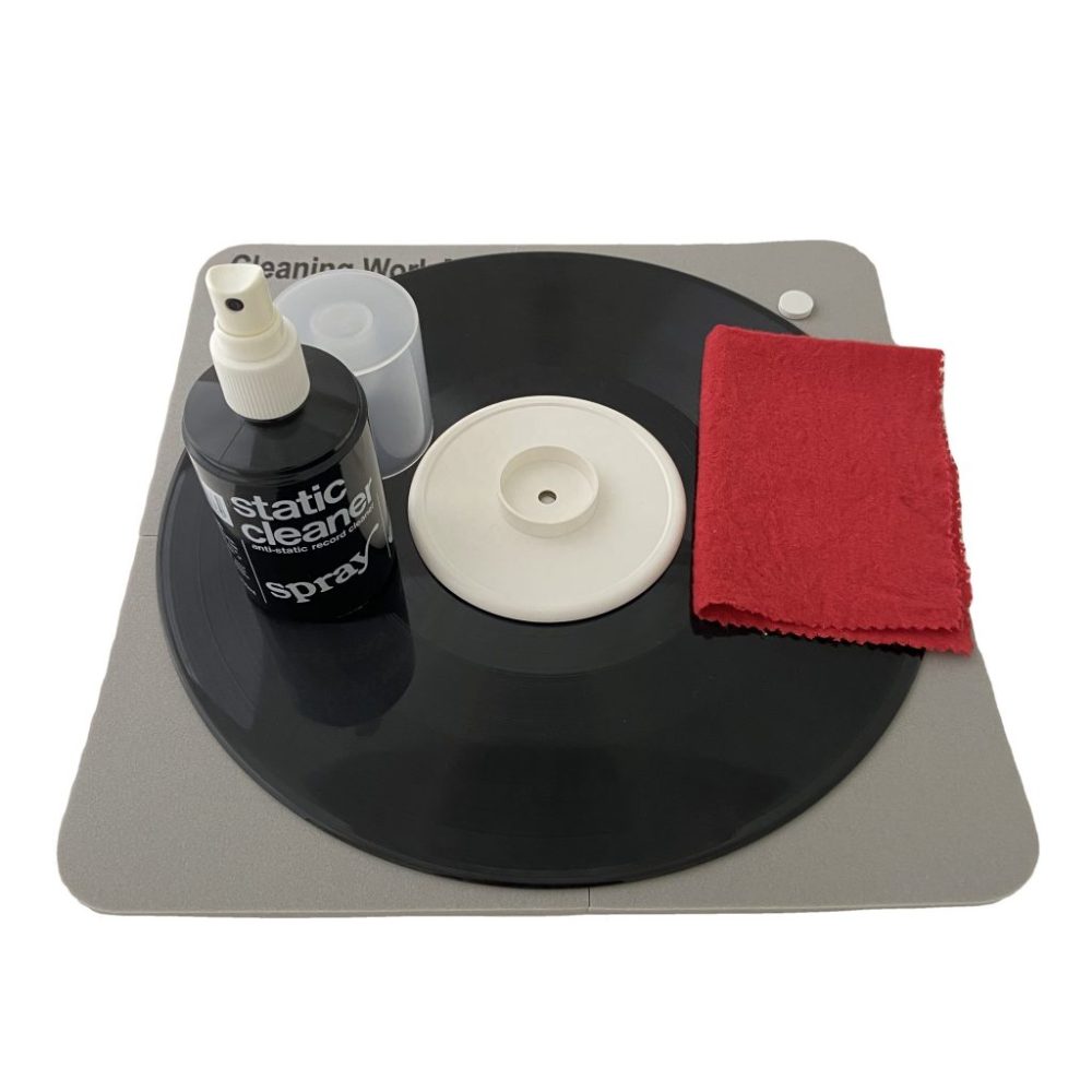 Cleaning vinyl records with a soft cloth